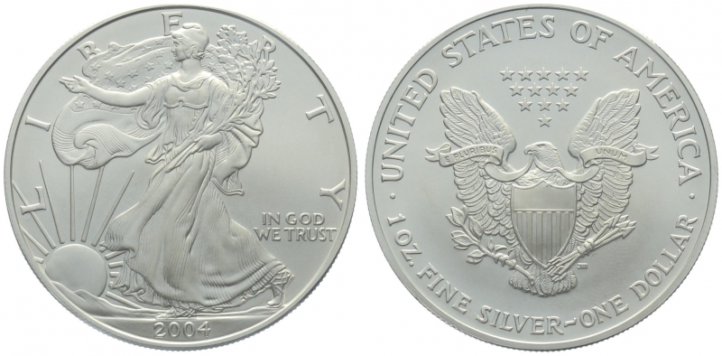 USA 1 Dollar 2004 Silver Eagle - 1 Unze Feinsilber